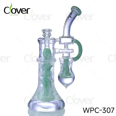 glass bong water filtration bubbling through percolator close-up