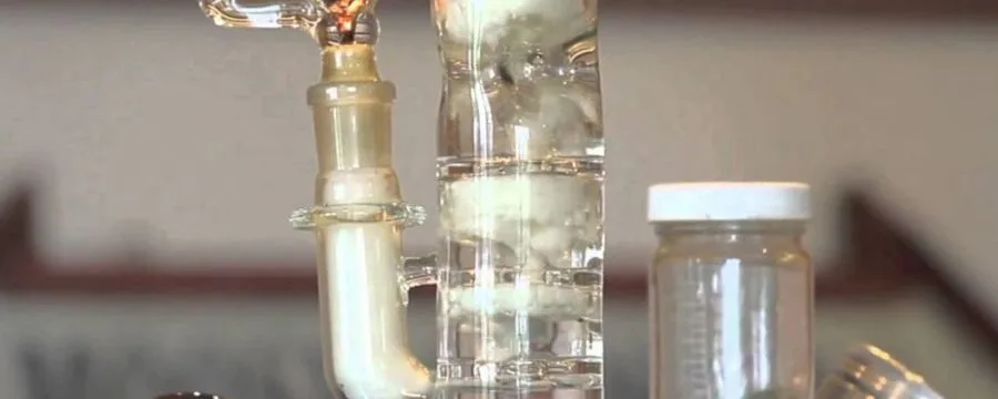 glass bong smooth smoke filtration demonstration close-up