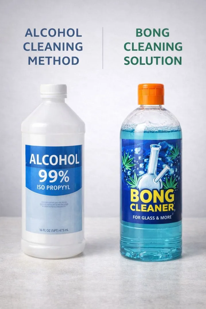 bong cleaning solution comparison alcohol versus cleaner