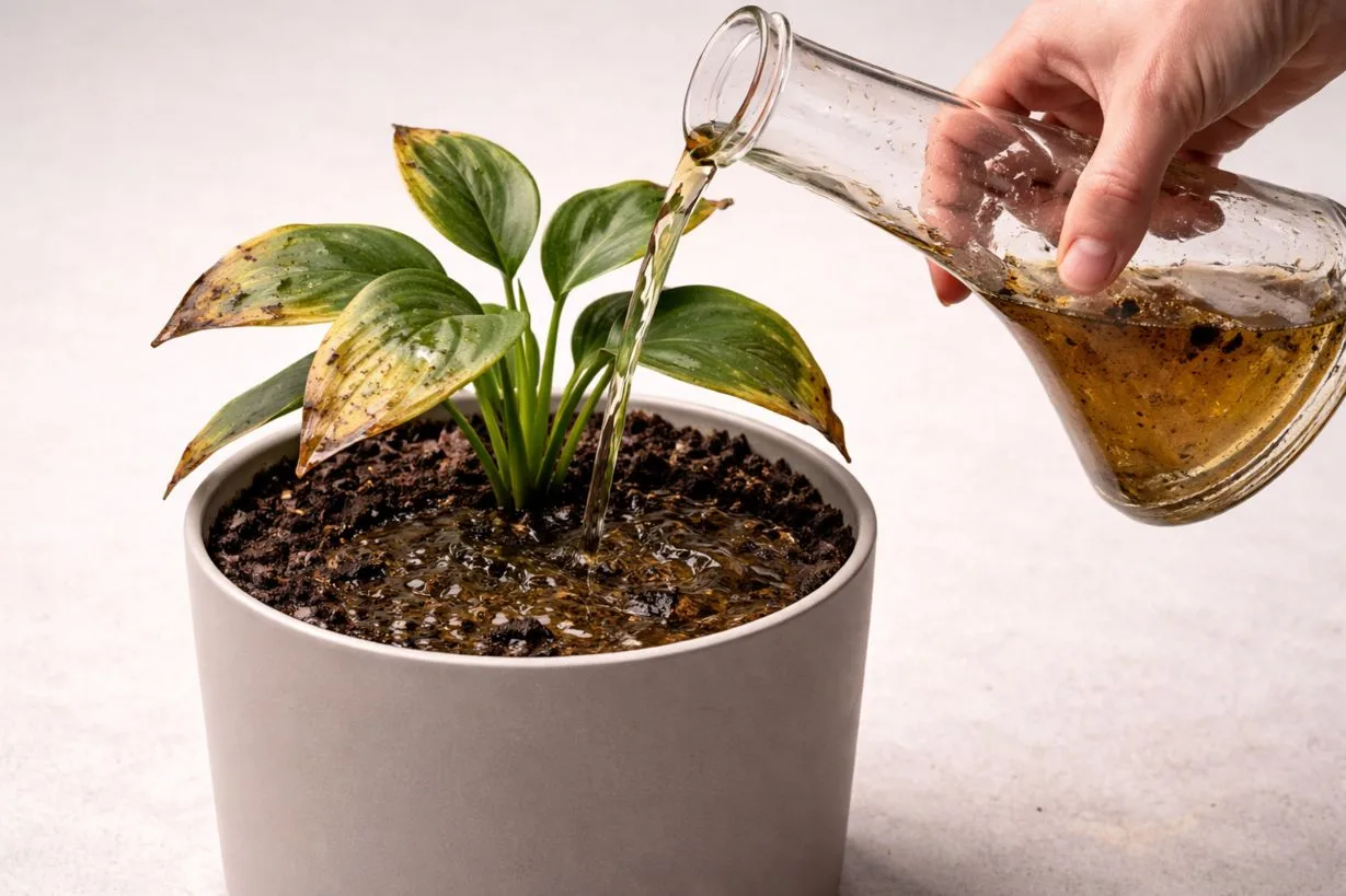 plant soil reaction after using dirty bong water example