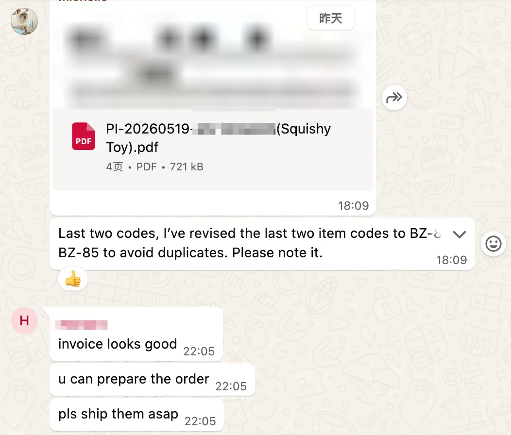 Customer chat screenshot 2