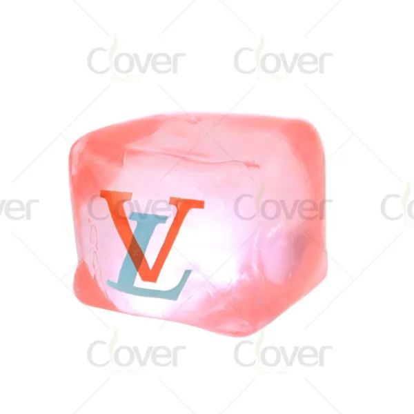 Pink translucent cube featuring overlapping red V and light blue L logo.