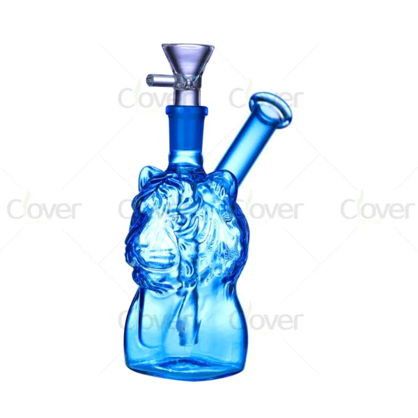 6.1 Inch 5‑7mm Lion Head Character Painted Bong | Clover Glass Wholesale Water Pipe