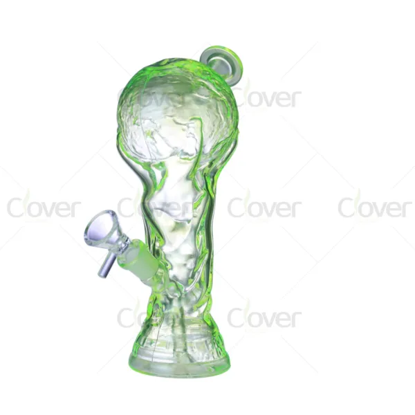 7.87 Inch 5mm World Cup Trophy Shaped Novelty Glass Bong | Clover Glass Wholesale Water Pipe