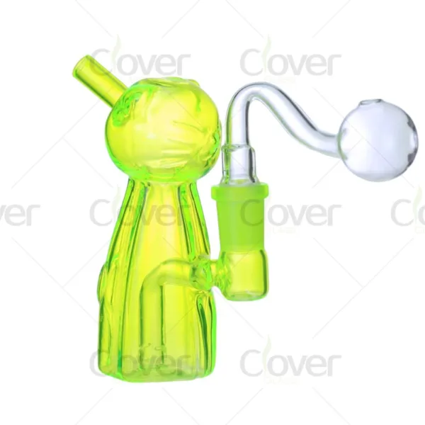 Unique Cartoon Cat Oil Burner Pipe 124mm 4.9inch | Clover Glass