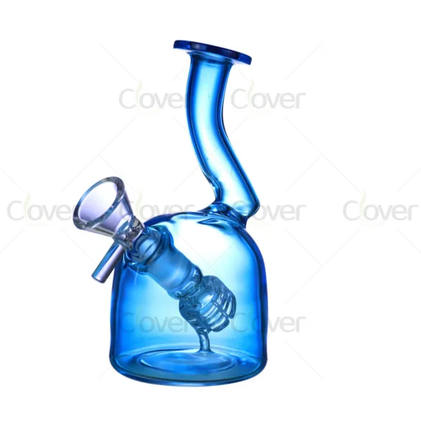 4.92 Inch 5mm Fist Perc Mini Water Pipe | Clover Glass Mixed‑Color Bent Neck Compact Bong