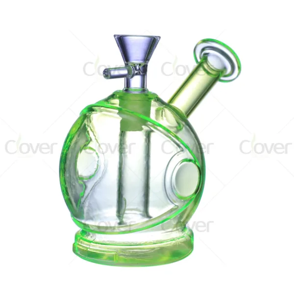 3.93 Inch 5mm Sphere Globe Shape Mini Water Pipe | Clover Glass Mixed‑Color Compact Bong
