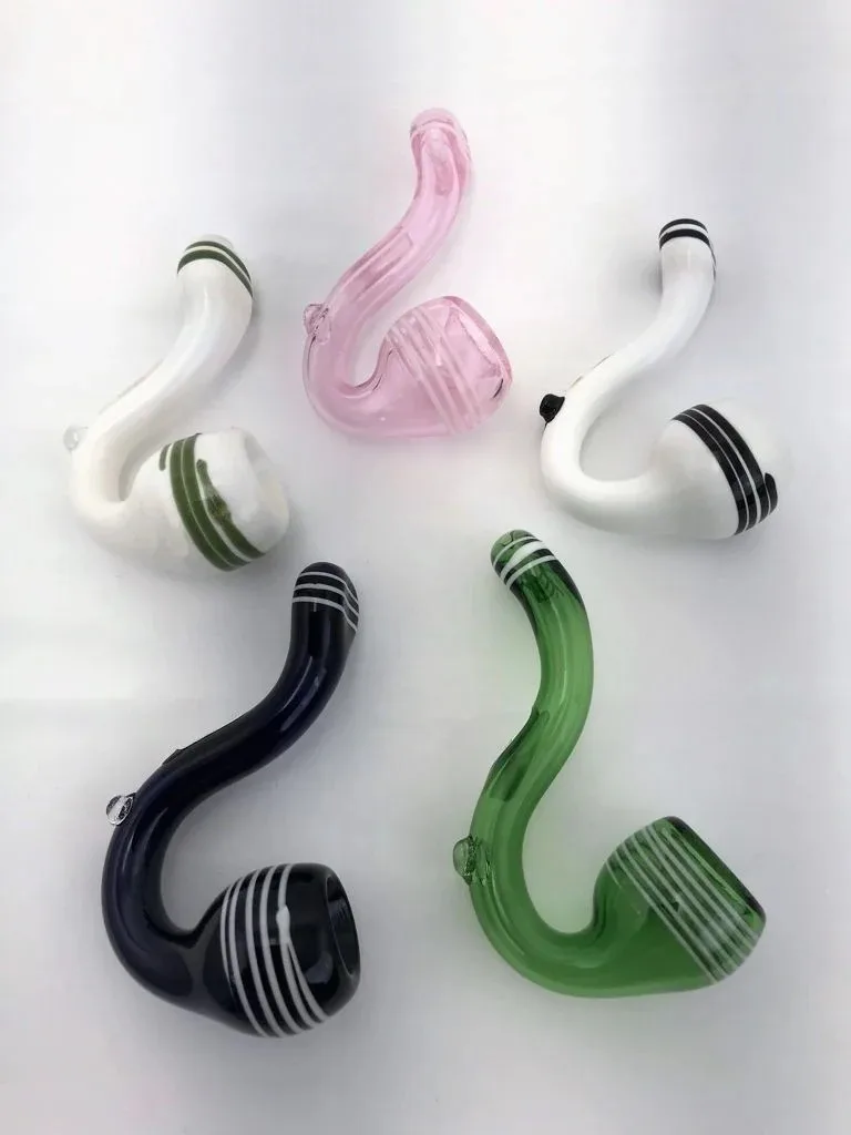 Wholesale colorful S-shaped glass sherlock pipe