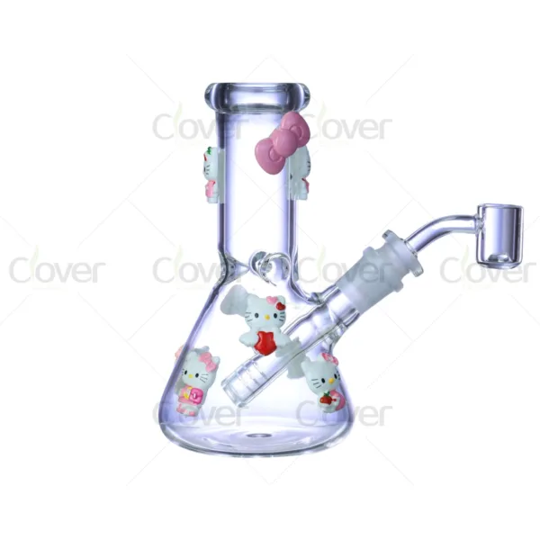 6.3 Inch Hello Kitty Beaker Bong 5mm Thick 14mm Male Joint