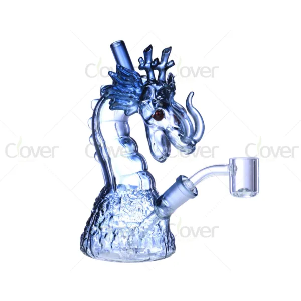 6.73 Inch Black Dragon Head Glass Dab Rig 5mm Thick