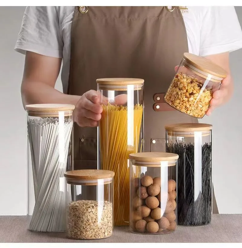 Glass jar types – airtight, wooden lid, and bulk storage